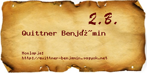 Quittner Benjámin névjegykártya